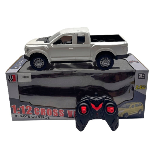 1:12 Scale RC Off-Road Pickup Truck - 2.4GHz High-Speed Remote Control Toy Car for Kids & Adults - White Cross-Vehicle Edition