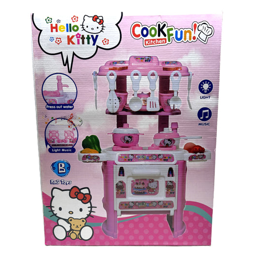 Hello Kitty CookFun! Interactive Toy Kitchen Set for Kids - Lights, Music & Water Pump