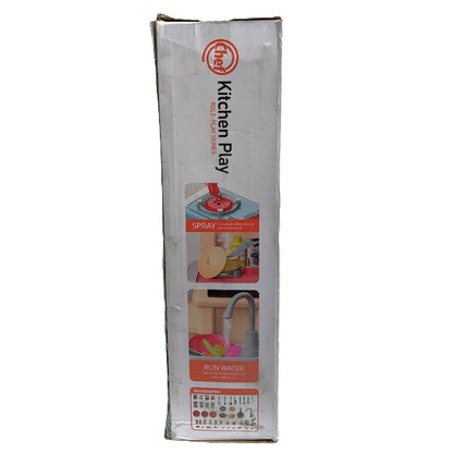 Talented Chef Kids Kitchen Playset - 85 Pcs Deluxe Pretend Play Toy with Realistic Spray, Boiling Water Sounds, Lights, and Running Water Sink - Burgundy/Beige