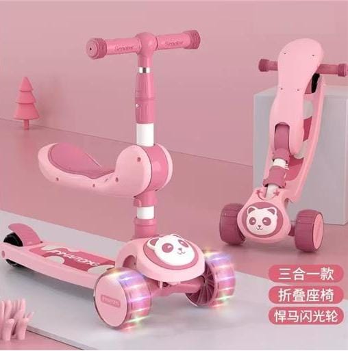 3-in-1 Kids Scooter With Foldable Seat & LED Wheels