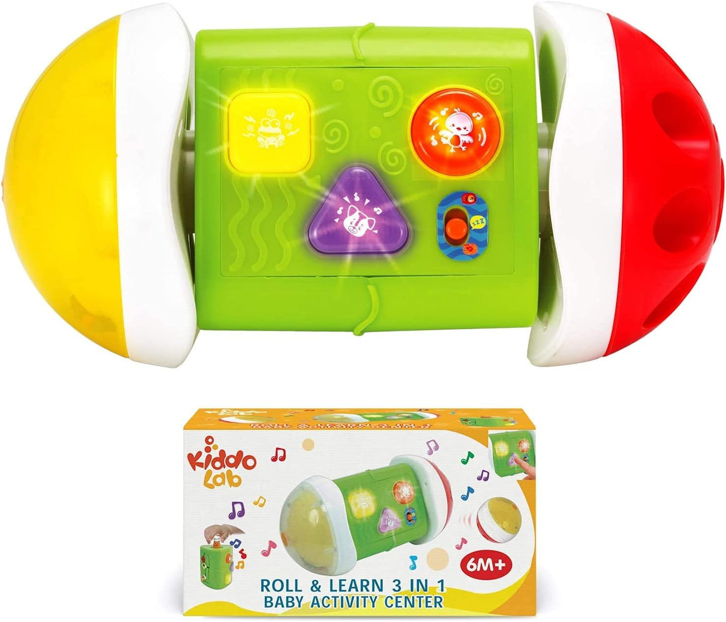 WinFun 3 in 1 Activity Roller | Rattle Ball, Flashing & Crawl Toy | 6M+