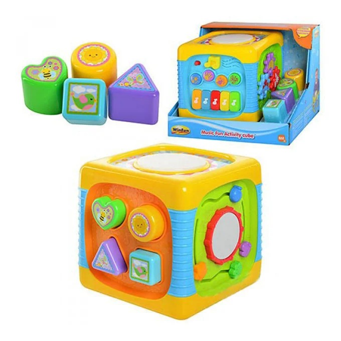 WinFun Music Fun Activity Cube | Piano & Shape Sorter Toy | 8M+