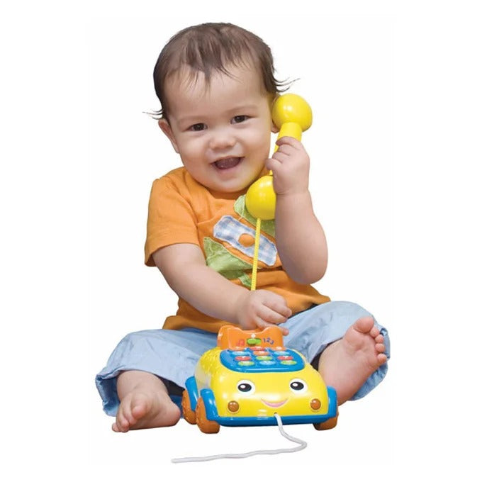 WinFun Talk 'N Pull Phone | Pull-Along Car Toy | Sounds & Melodies | 12M+