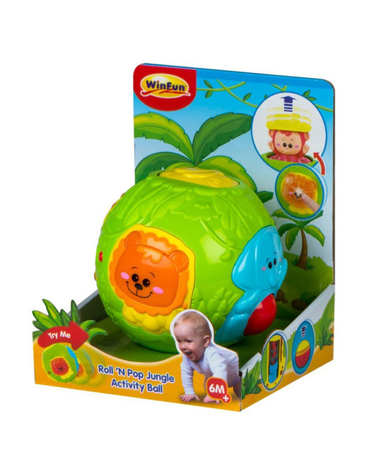 WinFun Jungle Activity Ball | Roll 'N Pop | Sounds & Lights | 6M+