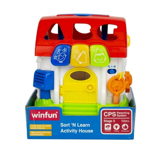 WinFun Sort 'N Learn Activity House | Clock, Shapes & Sounds Toy | 12M+