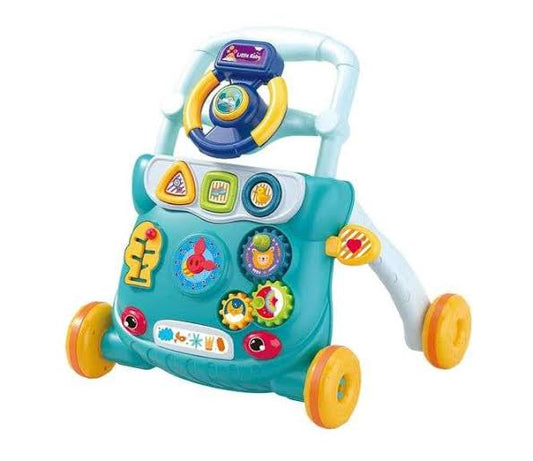 Multi-functional Baby Push Walker Car with Music & Activity Panel - Educational Learning Toy for Ages 12M+