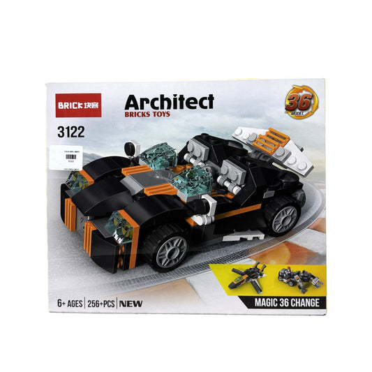 36-in-1 Architect Building Bricks Toy Set – 256+ PCS Transformable Robot, Car, & Jet Kit