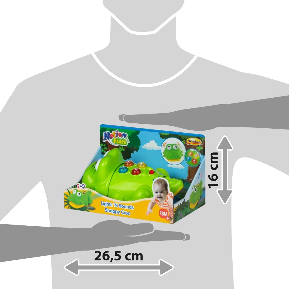 WinFun Lights 'N Sounds Snappy Croc | Alligator Toy | Melodies & Beads | 18M+