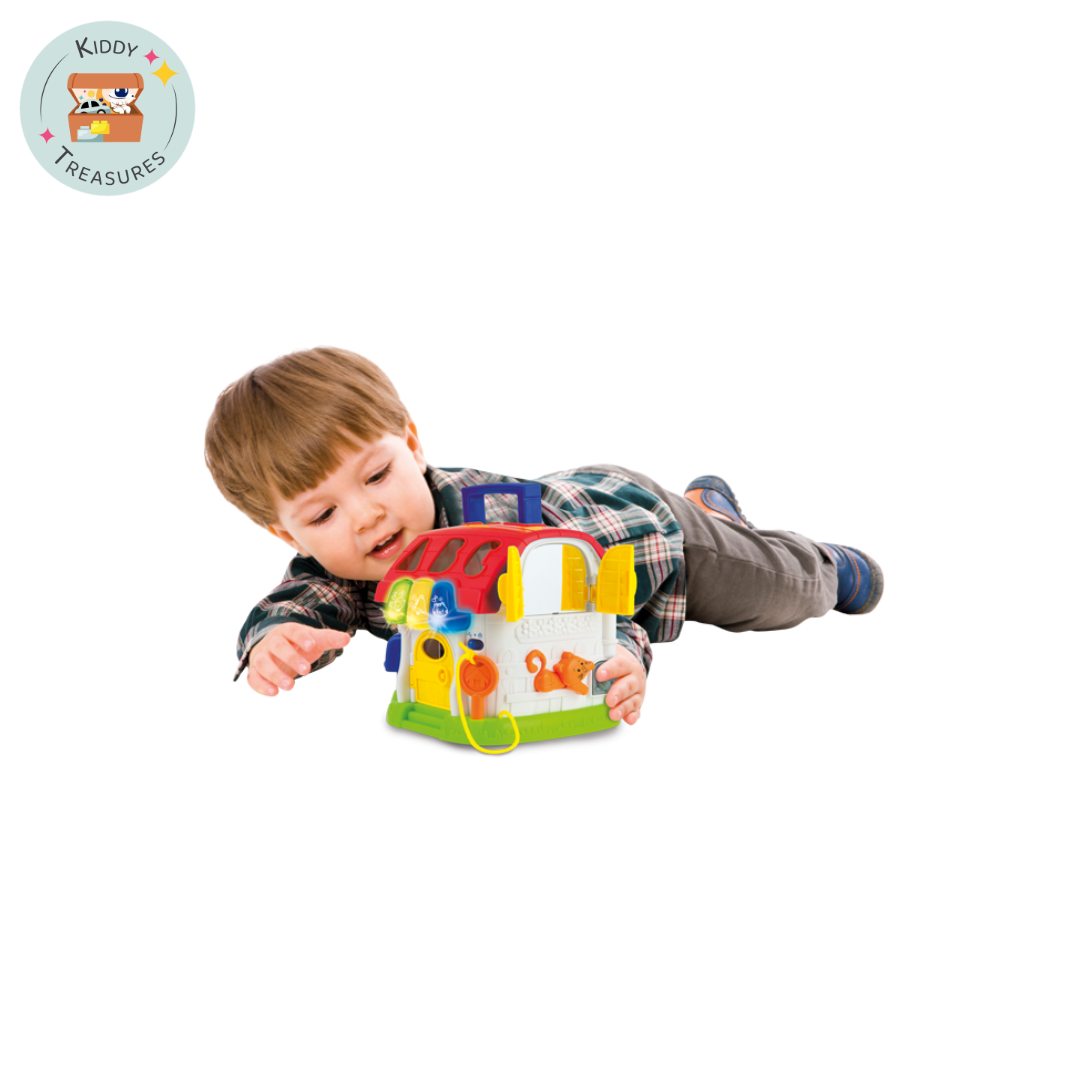 WinFun Sort 'N Learn Activity House | Clock, Shapes & Sounds Toy | 12M+ - Kiddy Treasures