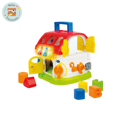WinFun Sort 'N Learn Activity House | Clock, Shapes & Sounds Toy | 12M+ - Kiddy Treasures