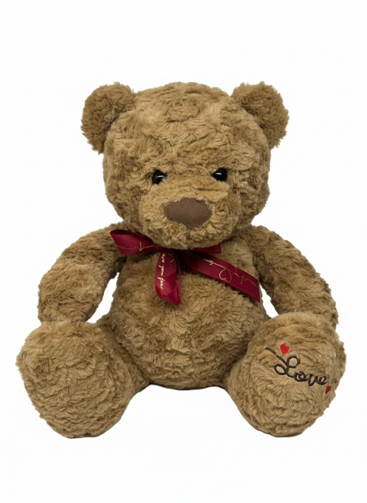 "17" inch Love Heart Plush Teddy Bear – Soft Cuddly Stuffed Animal for Valentine’s Day & Gifts – Cream or Brown