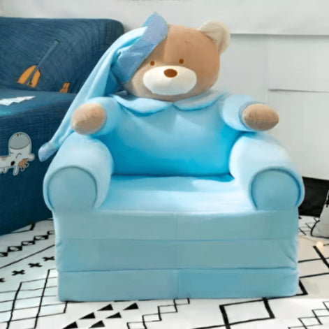Blue Bear 3-Layer Foldable Kids Sofa Chair – Soft Plush Seating