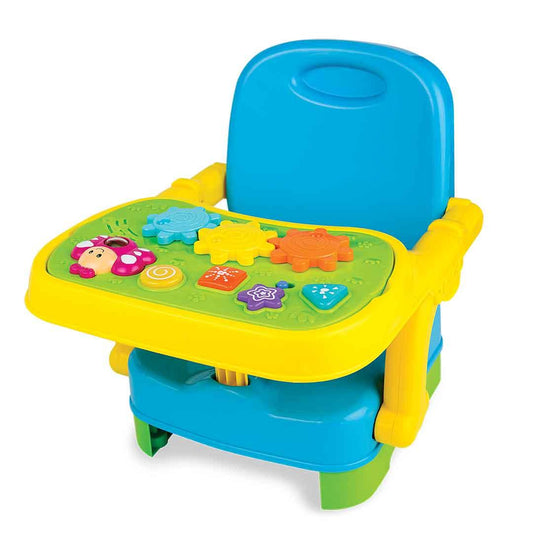 WinFun Musical Baby Booster Seat – Portable 2-in-1 Infant Activity Chair