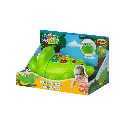 WinFun Lights 'N Sounds Snappy Croc | Alligator Toy | Melodies & Beads | 18M+