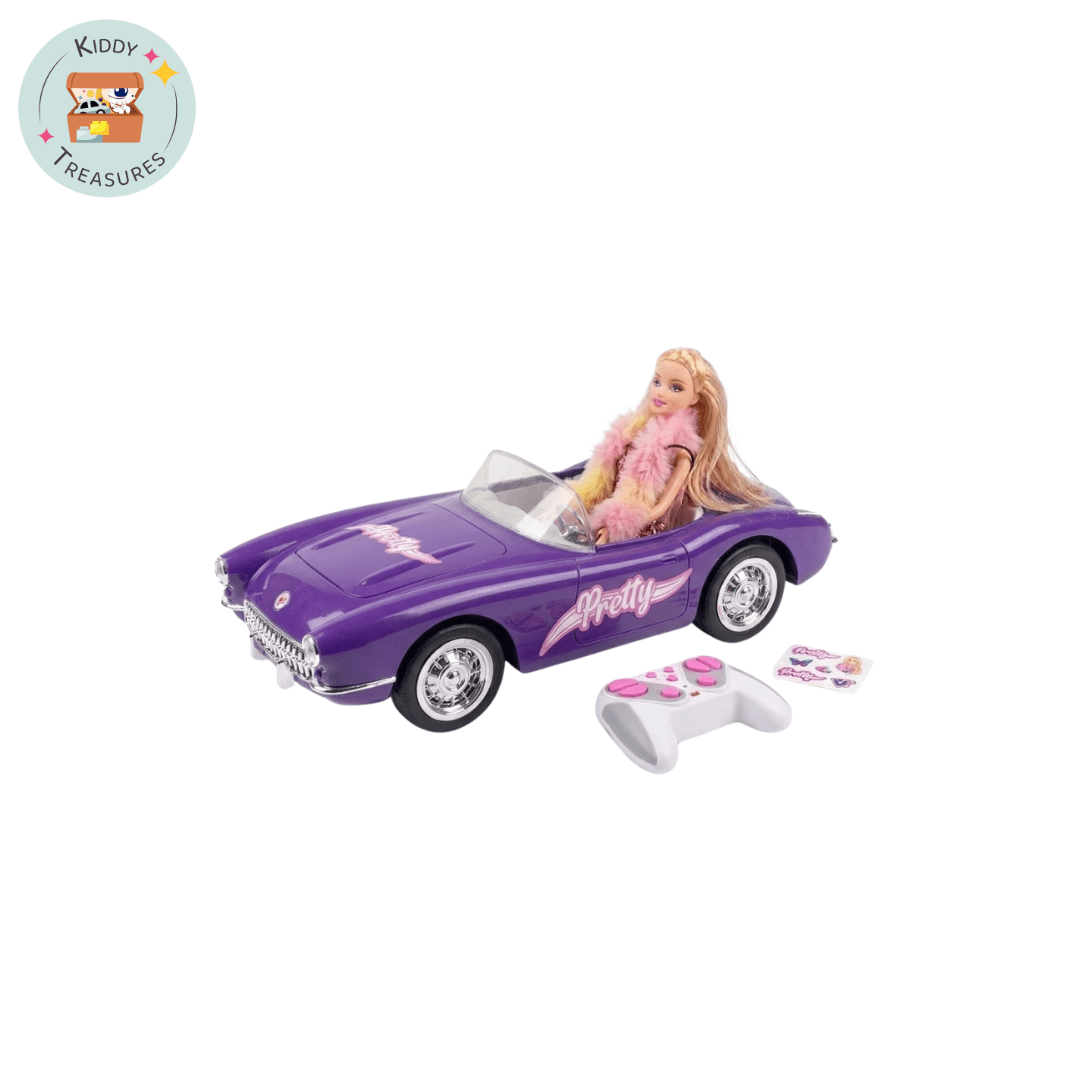Deluxe Royal Purple Retro R/C Convertible with Chrome Accents & Opening Trunk - Kiddy Treasures
