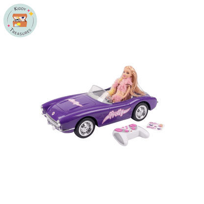 Deluxe Royal Purple Retro R/C Convertible with Chrome Accents & Opening Trunk - Kiddy Treasures