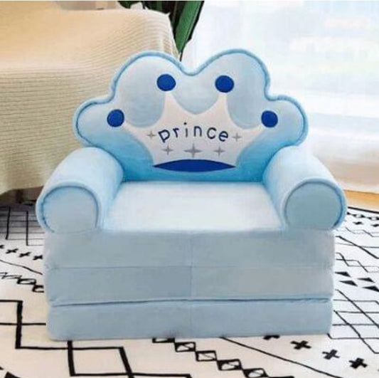 Blue Prince 3-Layer Kids Sofa Chair – Soft Plush Foldable Seat