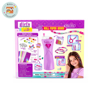 Electric Roll Paper Beads Kit with Alphabet Beads (Ages 5+) - Kiddy Treasures