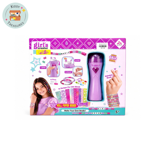 Electric Roll Paper Beads Kit with Alphabet Beads (Ages 5+) - Kiddy Treasures