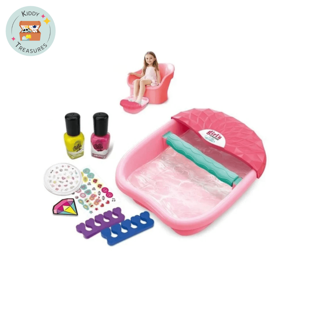 Girl's Creator Massaging Pedicure Spa - Salon Style Foot Spa with Waterfall & Light Effects - Kiddy Treasures