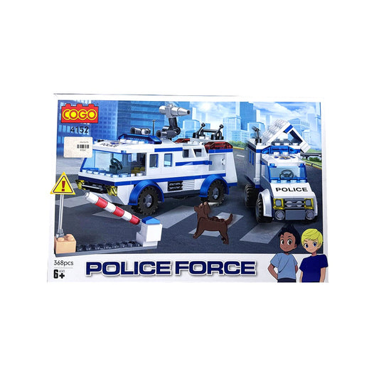 COGO Police Force Building Set – 368 Piece Mobile Command Truck & Canine Unit Construction Kit