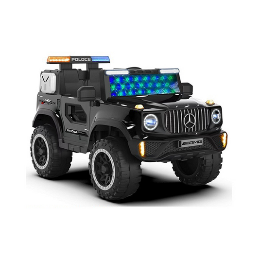 Black Police-Style SUV Ride-On Car (Mercedes-Benz Grille)