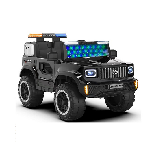 Black Police-Style SUV Ride-On Car (Toyota Grille)