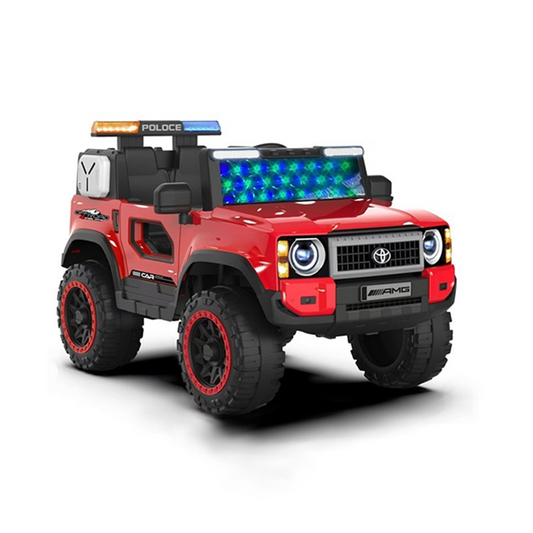Premium Red Police SUV Electric Ride-On Car with 4 Motors & Leather Seat