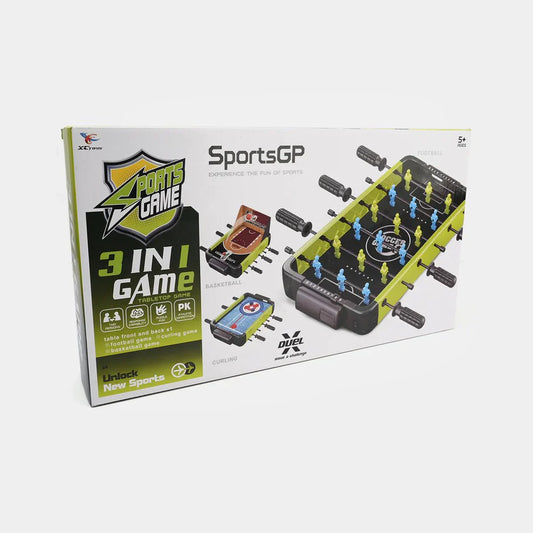 SportsGP 3-in-1 Tabletop Sports Game | Football, Basketball & Curling Set