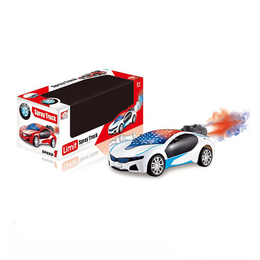 RC Spray Truck Car with Smoke/Mist Effect - 5 Function Remote Control Stunt Car with Flashing Lights & USB Charging