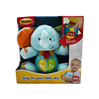 WinFun Sing 'N Learn With Me Monkey – Educational Plush Toy for Babies 3M+