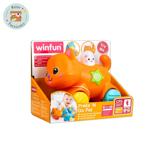 Winfun Press N Go Pet Infant Toy | Sounds & Lights (6M+) - Kiddy Treasures