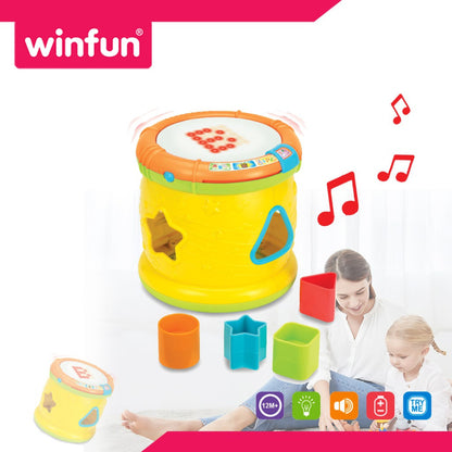 WinFun Tap 'N Learn Drum | Musical Toy & Shape Sorter | 4 Modes | 12M+